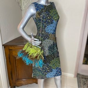 Evening exotic feather bag